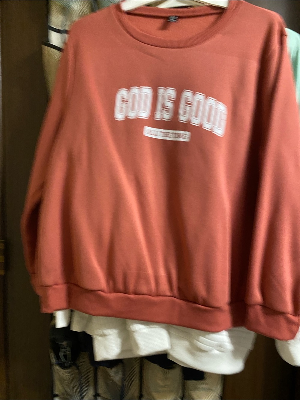 SHEIN Curve 4XL Rust Orange Crewneck Sweatshirt